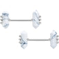 14G 9/16 White Howlite Stone Obelisks Barbell Nipple Ring Set