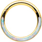 16G 5/16 Synth Opal Gold Tone Bottom Curve Hinged Segment Ring