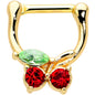 16G 5/16 Red Green Gem Gold Tone Tasty Cherry Cartilage Clicker