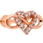 16G 5/16 Clear CZ Gem Rose Gold Hue Infinity Heart Labret Tragus