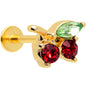 16G 5/16 Red Gem Gold Hue Tasty Cherry Fruit Labret Monroe Tragus