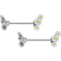 14G 9/16 Clear Gem Butterfly Daisy Flower Barbell Nipple Ring Set