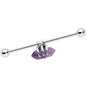 14G Purple Amethyst Claw Industrial Barbell 38mm