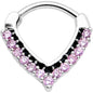 16G 5/16 Pink CZ Gem Classic Chevron Cartilage Clicker