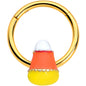 16G 3/8 Gold Tone Candy Corn Halloween Segment Ring