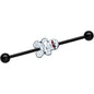 14G Black Red Eyed Mummy Halloween Industrial Barbell 38mm
