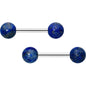 14G 1/2 Elegant Blue Agate Barbell Nipple Ring Set