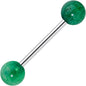 Elegant Green Jade Barbell Tongue Ring