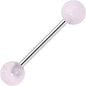 Elegant Pink Rose Quartz Barbell Tongue Ring