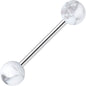 Elegant White Howlite Barbell Tongue Ring