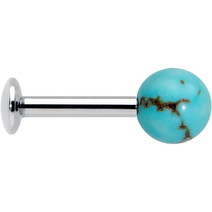 16G 1/4 Elegant Blue Turquoise Internally Threaded Labret Tragus