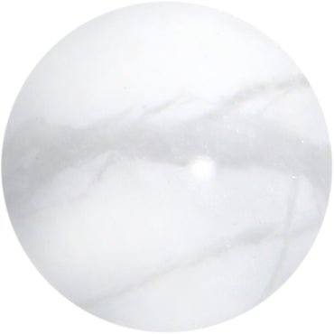 16G 1/4 Elegant White Howlite Internally Threaded Labret Tragus