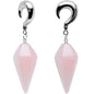 2G Pink Stone Point Curved Taper Ear Weights