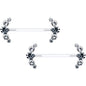 14G 13/16 Clear Gem Bioplast Simple Curvation Barbell Nipple Ring Set