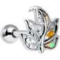 16G 1/4 Autumnal Colors Maple Leaf Cartilage Tragus Earring