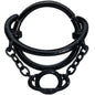 16G 3/8 Black Double Saturn Chain Dangle Hinged Segment Ring