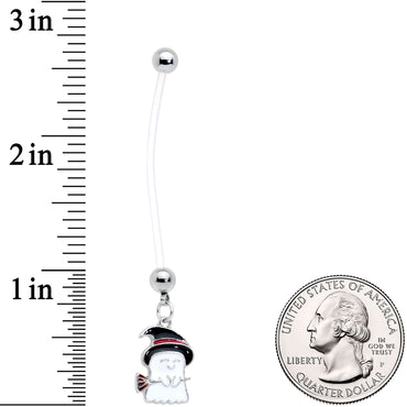 Clear Bioplast Witch Hat Ghost Halloween Dangle Pregnancy Belly Ring