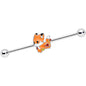 14G Cute Fall Fox Industrial Barbell 38mm