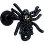 16G 5/16 Yellow Gem Black Spider Halloween Labret Monroe Tragus