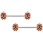 14G 9/16 Autumn Pine Cone Barbell Nipple Ring Set
