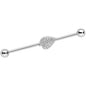 14G Autumn Textured Leaf Industrial Barbell 38mm