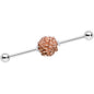 14G Autumn Pine Cone Industrial Barbell 38mm