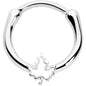 16G 3/8 Autumn White Maple Leaf Cartilage Clicker Ring