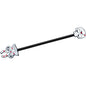 14G Black Skeleton Body Halloween Industrial Barbell 38mm