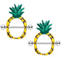 14G 9/16 Tropical Tasty Pineapple Nipple Shield Set