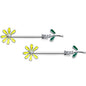 14G 9/16 Clear CZ Gem Whimsy Daisy Flower Barbell Nipple Ring Set