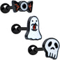 16G 1/4 Black Ghost Skull Eye Halloween Cartilage Tragus Set of 3