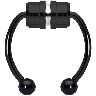 Black Magnetic Septum Ring Horseshoe Non-Pierced Fake Nose Ring
