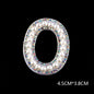 Pearl Rhinestone Cloth Sticker-Letter A-White-2 Pack