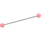 14G Matte Pink Splatter Pattern Ends Industrial Barbell 38mm