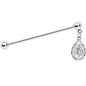 14G Rose Quartz Drop Tree Dangle Industrial Barbell 38mm