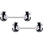 14G 9/16 Clear Gem Flowers Black Cat Barbell Nipple Ring Set