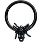 16G 3/8 Yellow Gem Spider Skull Halloween Hinged Segment Ring