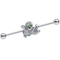 14G Clear Green Gem Sunglasses Octopus Industrial Barbell 38mm