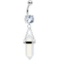 Blue Beryl Stone Stone Hippie Dangle Belly Ring