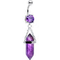 Purple Amethyst Stone Stone Hippie Dangle Belly Ring