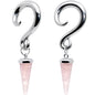 4G Pink Stone Point Spiral Taper Ear Weights