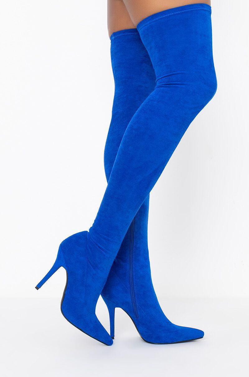 Suede Over-the-knee Stretchy Thigh-high Womens Boots