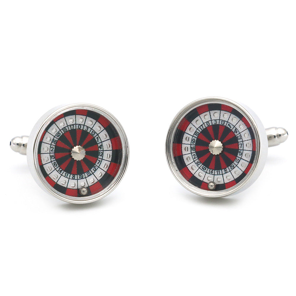 New Lucky Spin Round Cufflinks For Men