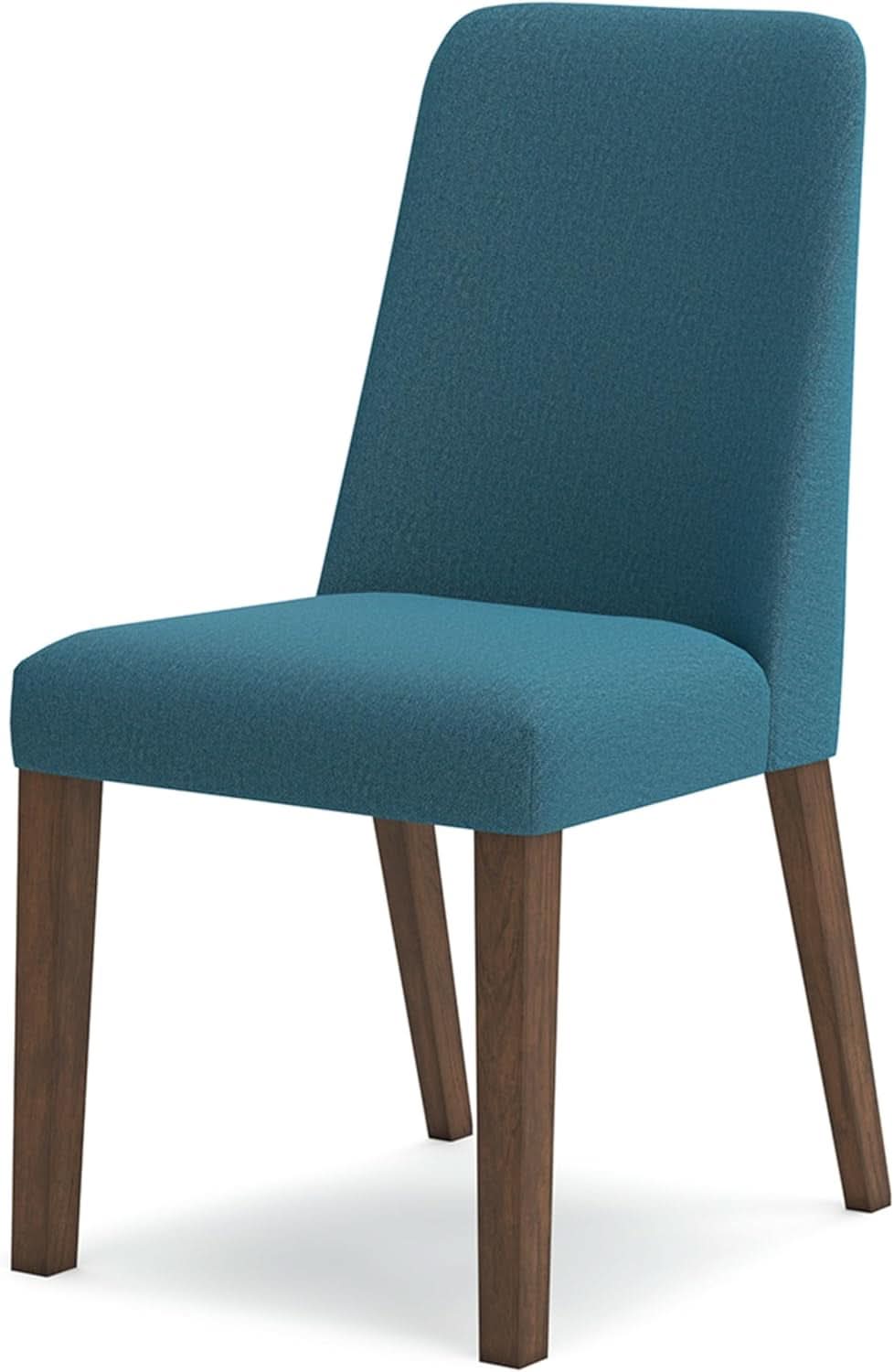 Upholstered Side Chair Set Blue And Brown Foam Cushioned