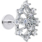 16G 1/4 Clear CZ Gem Constellation Labret Monroe Tragus