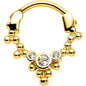 16G 5/16 Clear CZ Gem Gold Tone Princess Cartilage Clicker