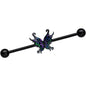 14G Black Fantasy Faerie Wings Industrial Barbell 38mm