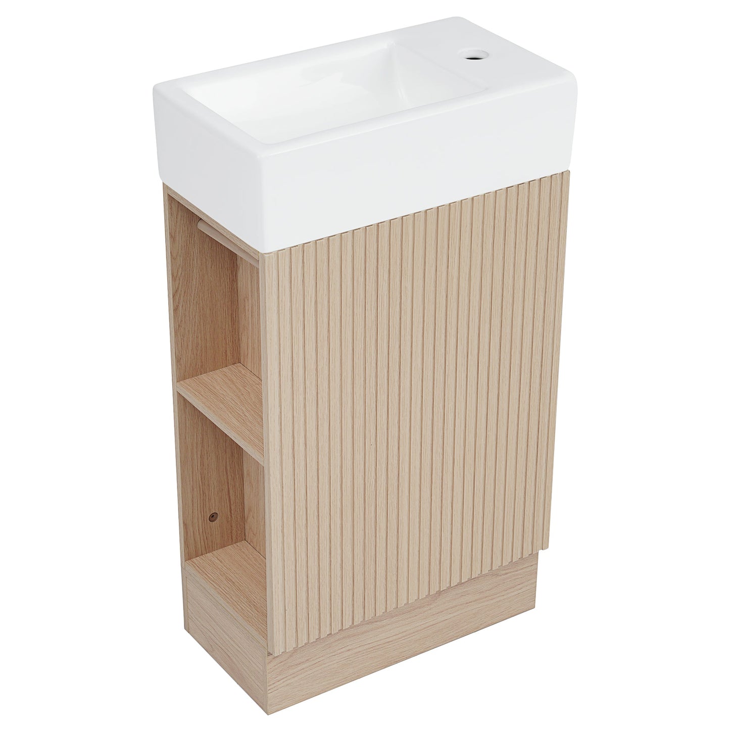 18.6' Bathroom Vanity with Sink, Bathroom Vanity Cabinet with Two-tier Shelf,...