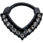 16G 5/16 Clear CZ Gem Black Classic Chevron Cartilage Clicker