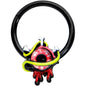 16G 3/8 Black Spiky Eyeball Halloween Hinged Segment Ring